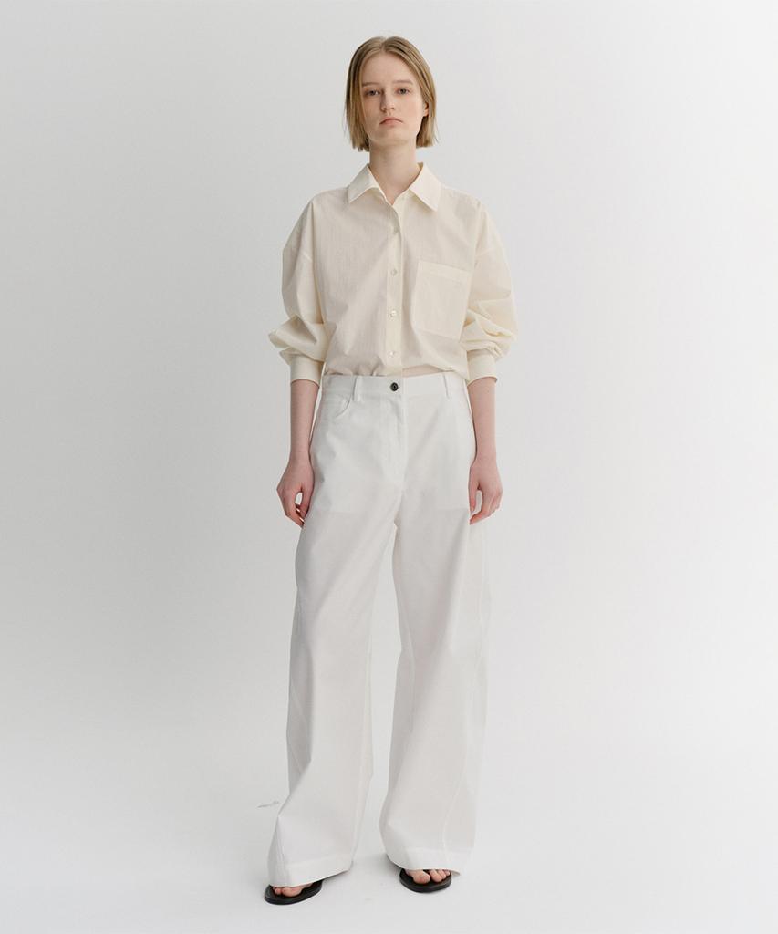 Ia Liv Barrel Cotton Pants (White)