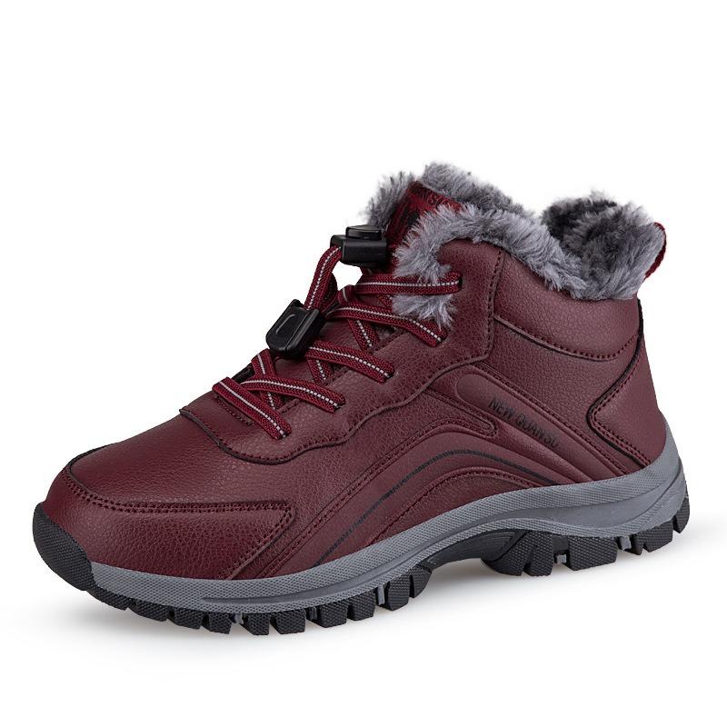 Winter high-top outdoor cotton shoes men s shoes fleece thickened warm walking shoes non-slip leather shoes for the elderly 41