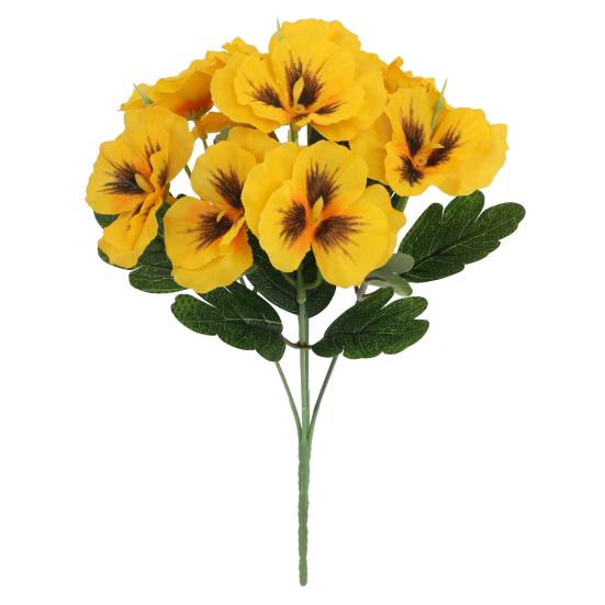 Artificial Pansy Flowers UV Resistant Fake Flowers Reusable Faux Pansy Flowers Bundle for Vase Garden Porch Patio Indoor Outdoor Home Decor