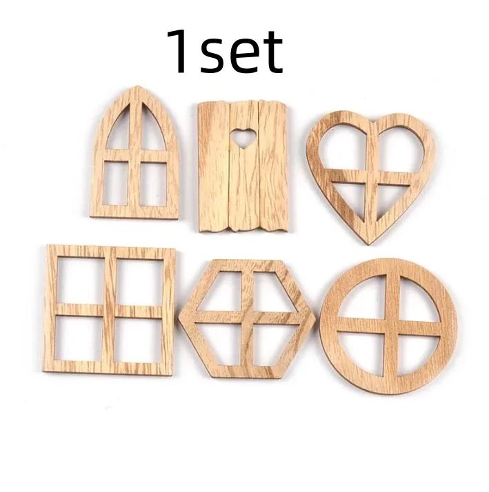 

25Pcs 30-45mm Round/Heart/Hexagon Mini Window Wood Crafts Slices DIY Scrpbooking Home Decor Handmade Supplies Wooden Accessrioes