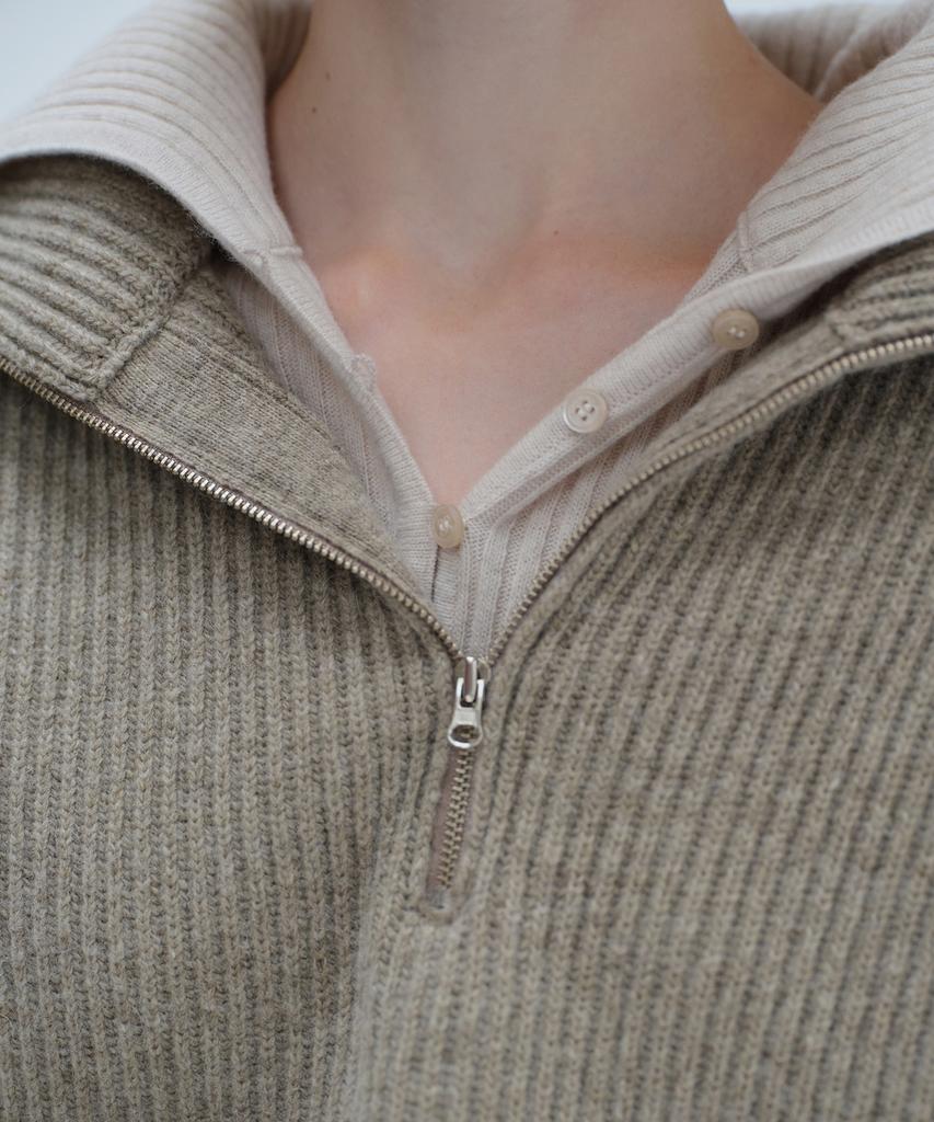 Daiaegeuneol Sailor Half Zip Up Knit (Brown)