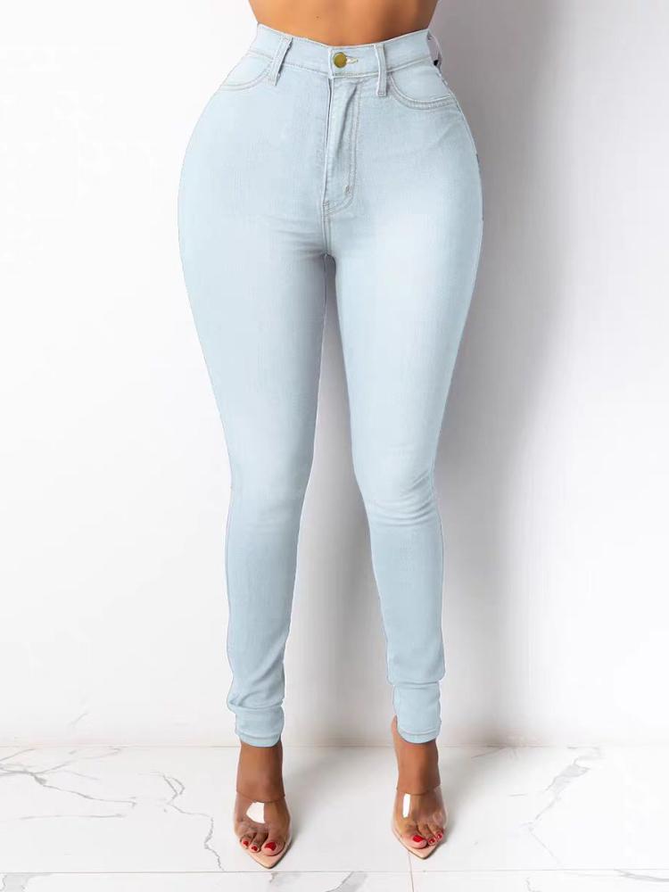 

Летние ретро повседневные джинсы с высокой талией женские винтажные карманы на пуговицах джинсовые узкие брюки женские модные шикарные узкие уличные потертые брюки 3XL светло-синий