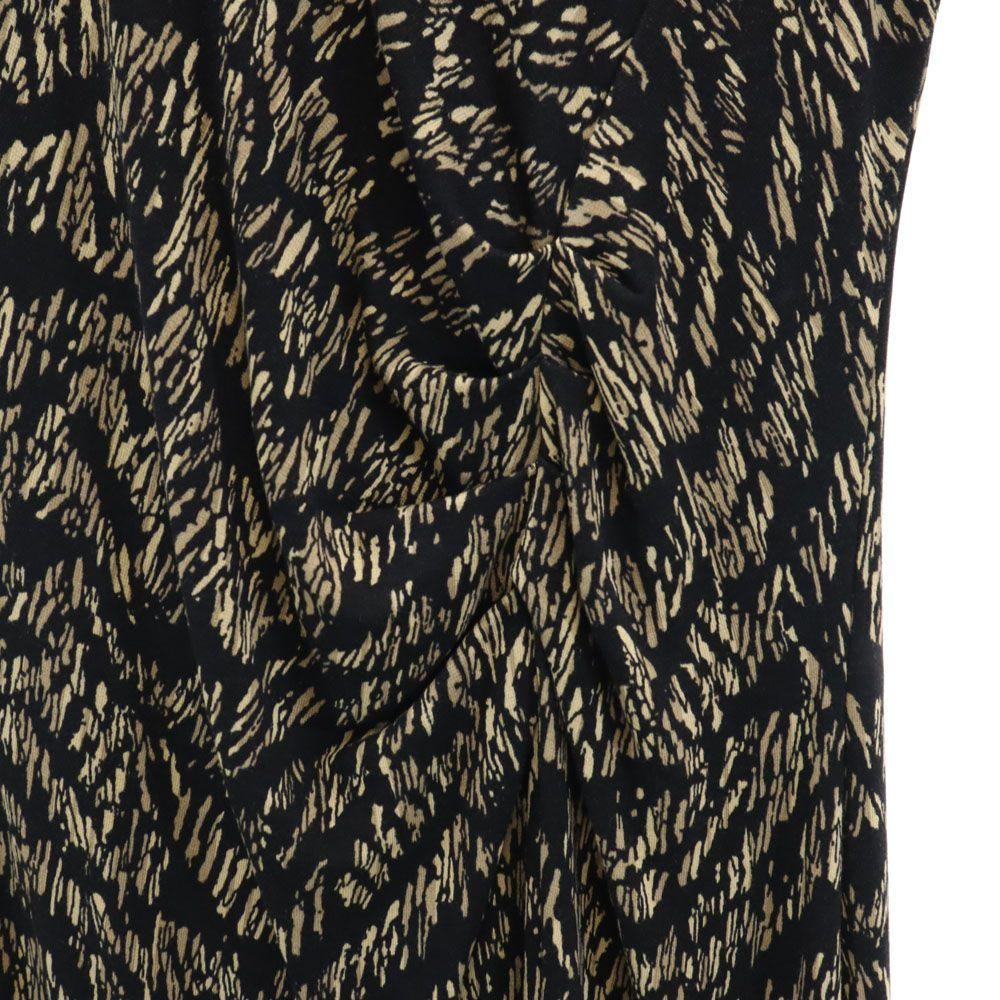 Unused TRAMONTANA Overall Handle Short Sleeve Long Dress L Black Stretch Women Used