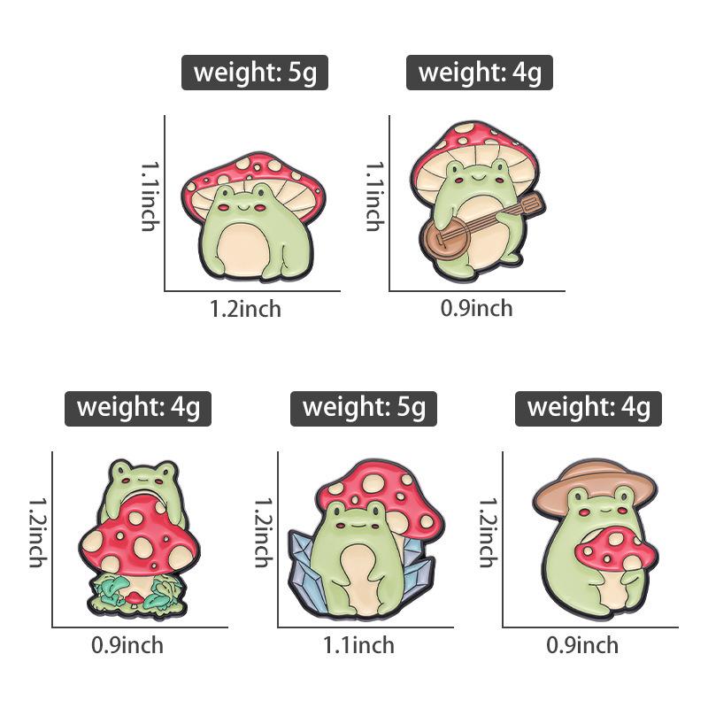 3-10Pcs Cartoon Brooch Set Christmas Frog Space Mushrooms Joker Black Cat Dog Enamel Pins Animal Lapel Badge Jewelry Wholesale