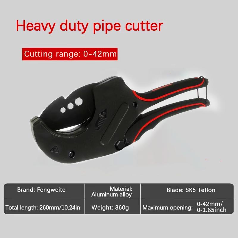 Aluminum Alloy Pipe Cutter, Professional Plumbing Tool, with Steel Blade, Ratchet Self-Locking Design, for PVC and PPR Plastic