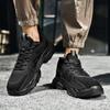 Men's Tennis Sneakers Non-slip, Durable Casual Athletic Shoes Black Non-slip Thickened Sole Men's Training Shoes Large Sizes