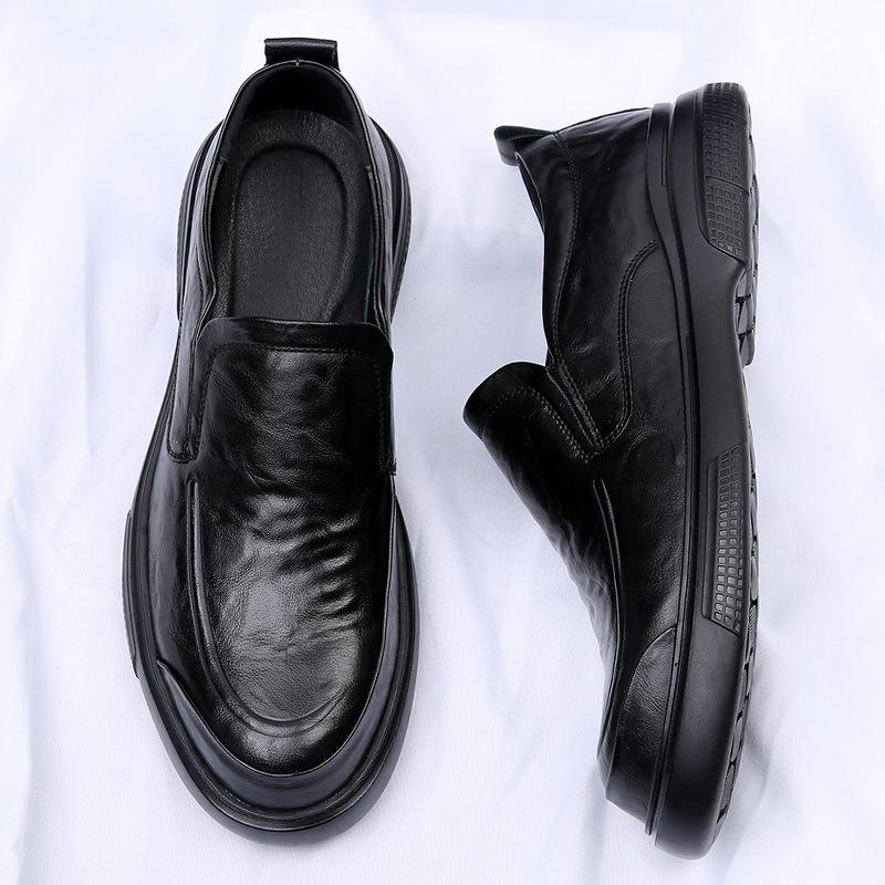 Men's leather shoes one-pedal men's shoes spring new soft-soled formal wear business breathable leather foot cover casual shoes men