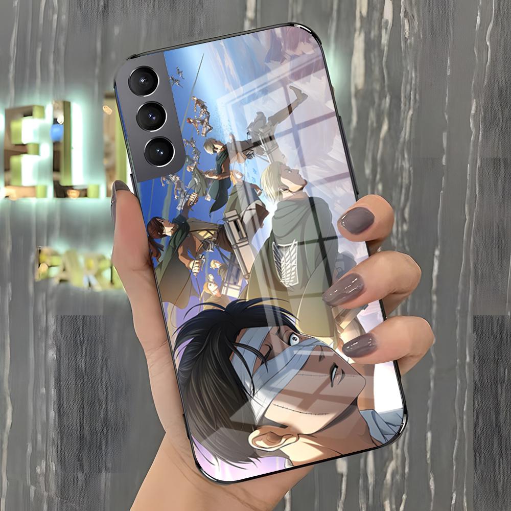A-Attack On Titan Anime Phone Case For Samsung A25 A13 A33 5G A54 A36 A35 A56 A52 A14 Shockproof Glass Cover
