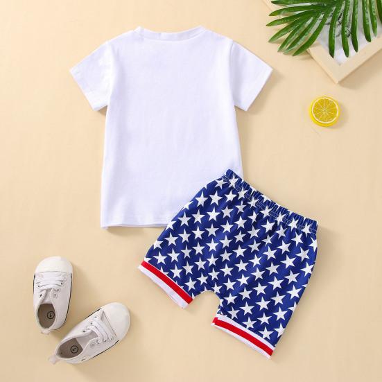 Casual Outfits Short Sleeve Tops Stars Striped Harem Shorts Independence Day 4th