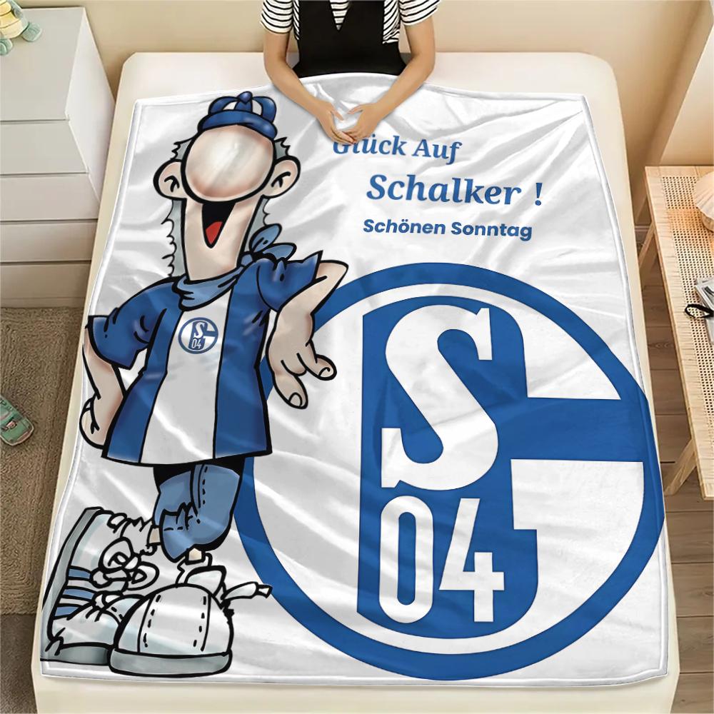 1 Stück FC Schalke 04 Aufdruck Flanelldecke, Hohe Qualität für alle Jahreszeiten, Heimdekoration, Wärme und Komfort, Perfekt für Weihnachtsgeschenke 80cm x 120cm