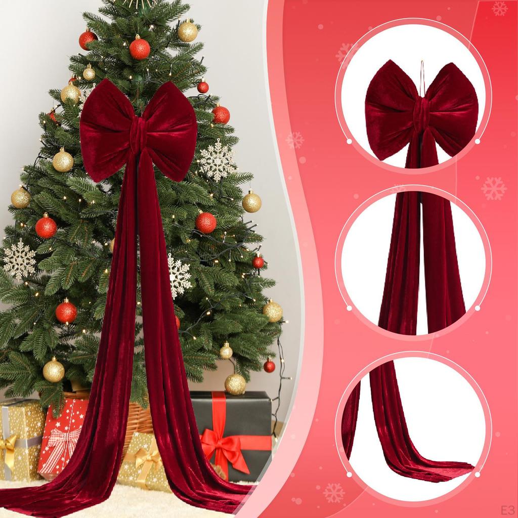 Large Christmas Ornament Bow Bowknot Home Giant Velvet for Fence Engagement Front Porch Columns