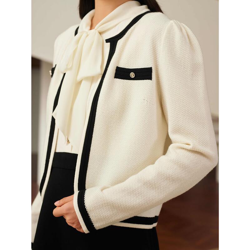 JUZUI Elegant Wool Knit Two-Piece Dress Set