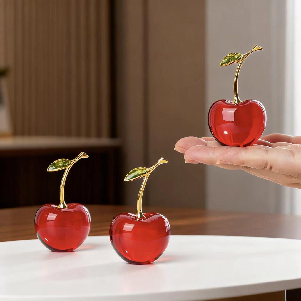 Ornements Cerise en Cristal: Artisanat Décoratif de Fruits de Cerise Souvenirs