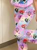 Kpop Three Girls' Group Anime Girl Print Short-Sleeve T-Shirt and Flared Pants 2-Piece Set