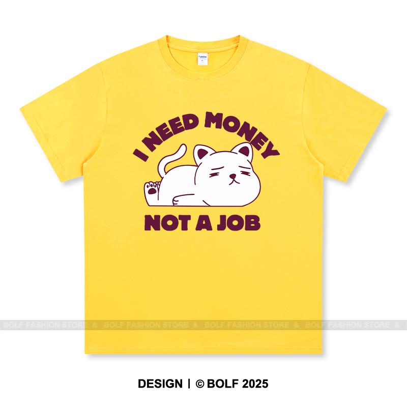Women's I Need Money Not Job Printed T-Shirt 100% Cotton Oversized Savage Graphic Tees for Men Summer Tops Hustle Streetwear
