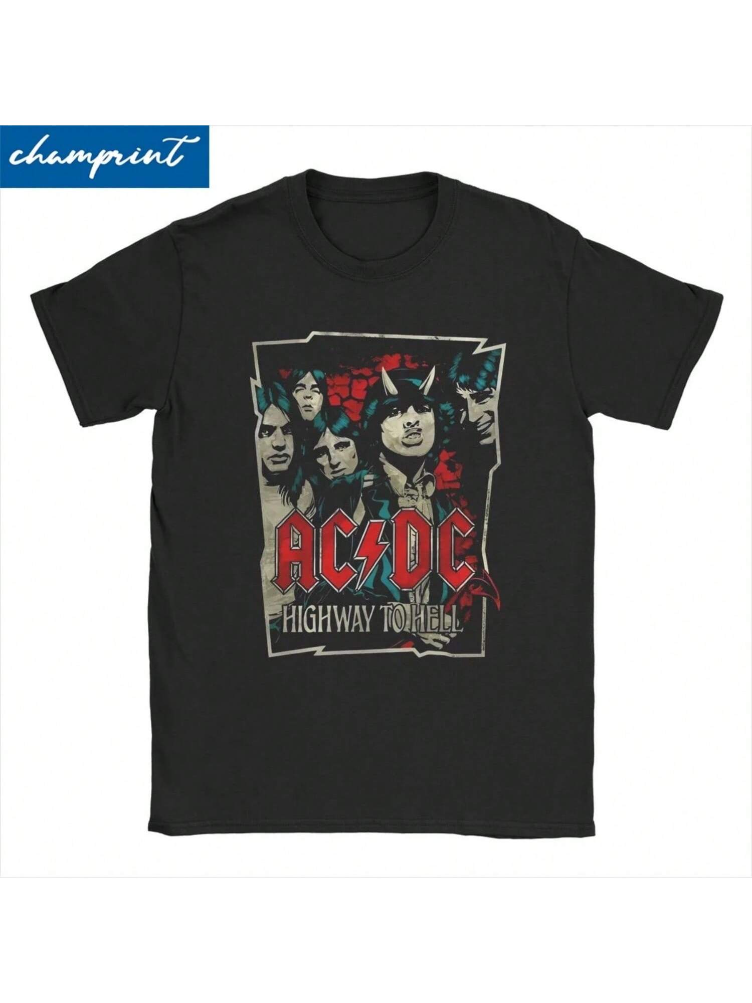 

AC Rock 1975 Band DC T Shirt For Men Women Pure Cotton Vintage T-Shirt Crewneck Tees Short Sleeve Clothes 6XL XXXXXL