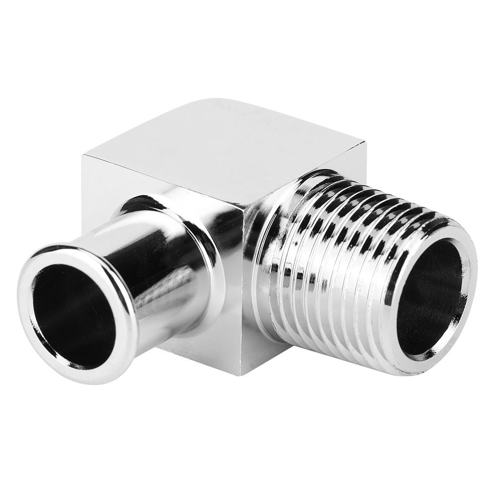 Aluminum Alloy Heater Hose Fitting 90 Degree Connector 1/2in NPT To 5/8in Hose Barb
