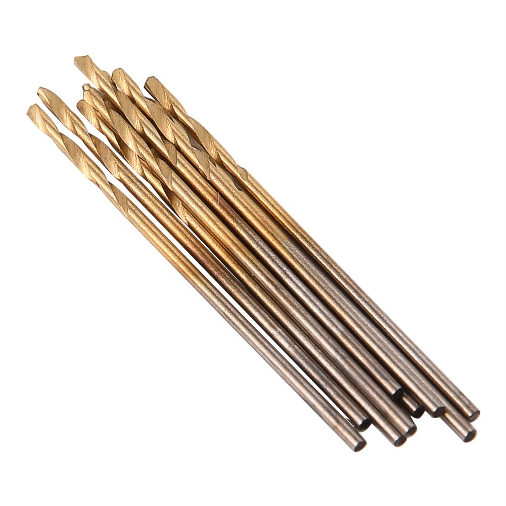 1.0mm HSS Drill Bit with Straight Shank Spiral Drill, Electrical Tool for PCB, Thin Aluminum, Iron Sheet, Plastic Processing, 10Pcs