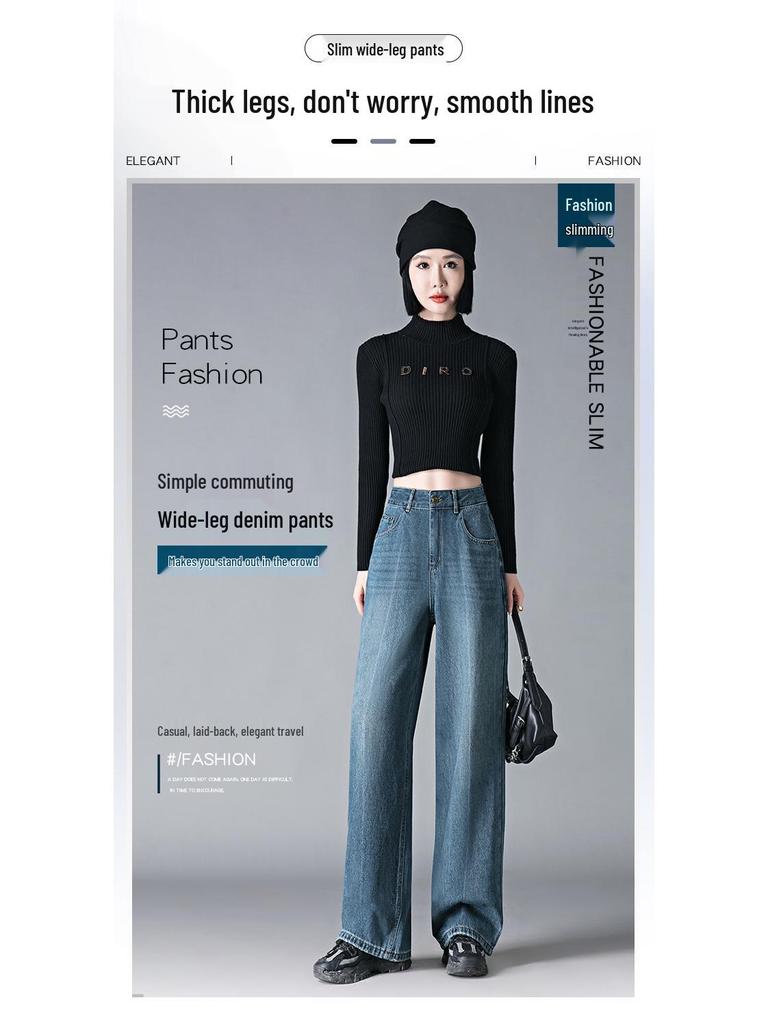 Women's High Waist Straight Leg Jeans - Spring Slim Fit, Retro Loose Drapey with Narrow and Wide Leg Options.