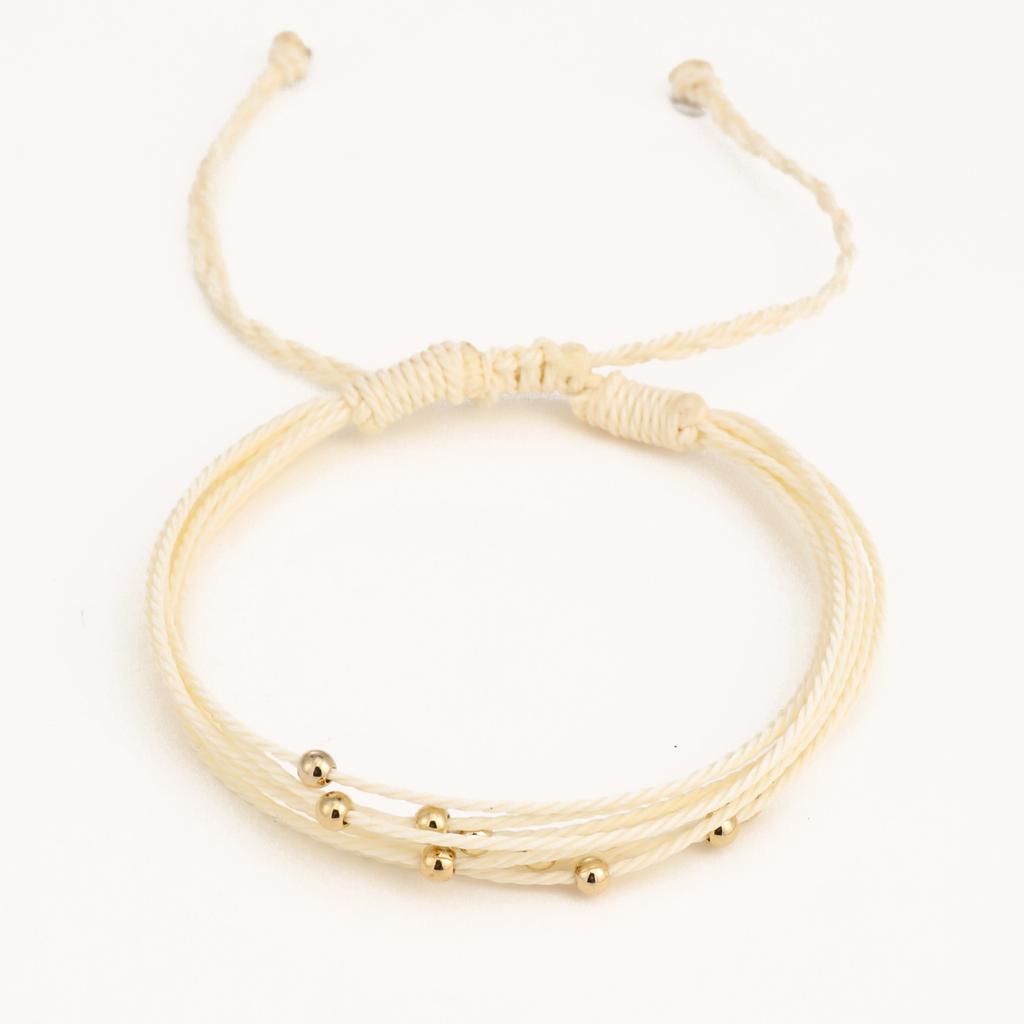 Vlen Wasserdicht Wachsschnur Geflochtenes Armband Mehrsträngig Verstellbares Handband Surf Strand Boho Schmuck für Damen Geschenk Umweltfreundlich