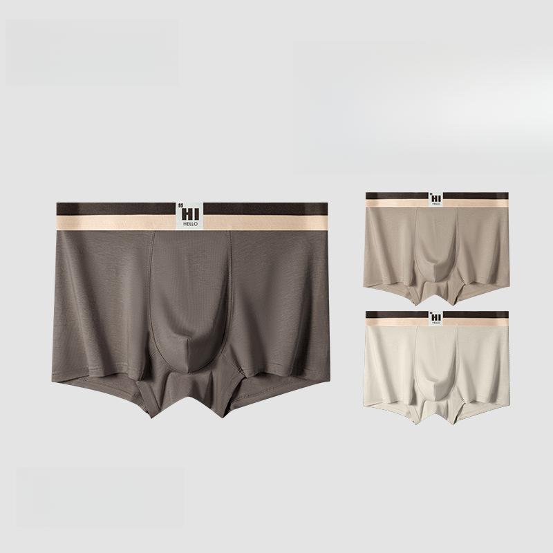 3pcs Men's Underwear Men's Youth Shorts Comfortable and Breathable Mid Waist Flat Angle Pants Boxer Brief