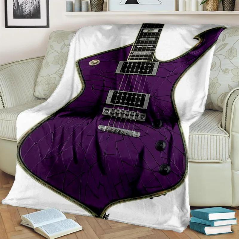 HD Classical Guitar Electric Guitar Blanket,Soft Throw Blanket for Home Bedroom Bed Sofa Picnic Travel Office Cover Blanket Kids