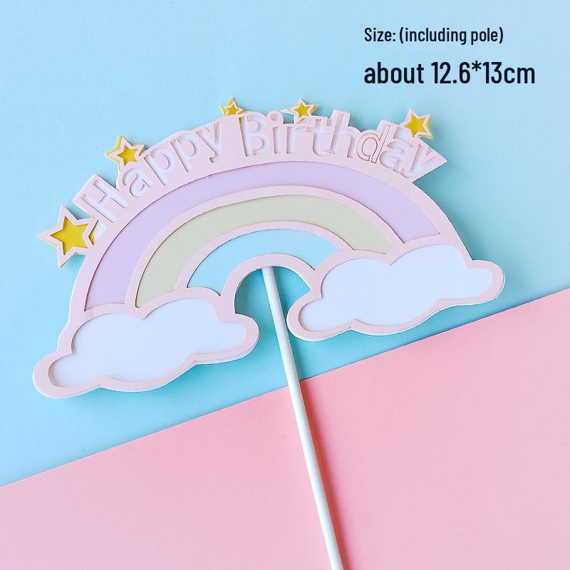 Dazzling Rainbow Tassel Birthday Cake Topper - Dessert Table Decoration