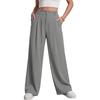 Women Loose Fit Casual Suit Pants High Waist Long Trousers Wide Leg Relaxed Style with Button and Zipper Closure for Daily Wear