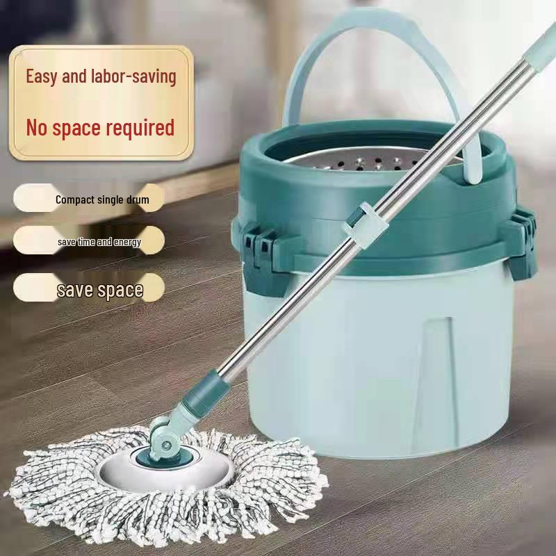 Stainless Steel Rotating Mop with Easy Lift Bucket and Hands-Free Wash