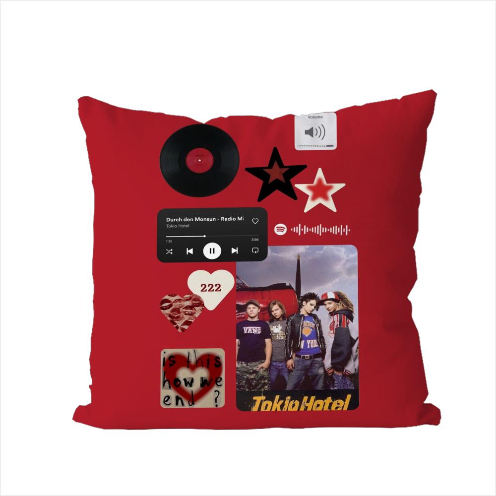 Μπάντα Tokio Hotel Μαξιλαροθήκη Για Αυτοκίνητο Καναπέ Διακοσμητικό Σπιτι Διπλής Όψης Εκτύπωση Βελούδινο Τετράγωνο Ρίχτο Μαξιλάρι Κάλυμμα