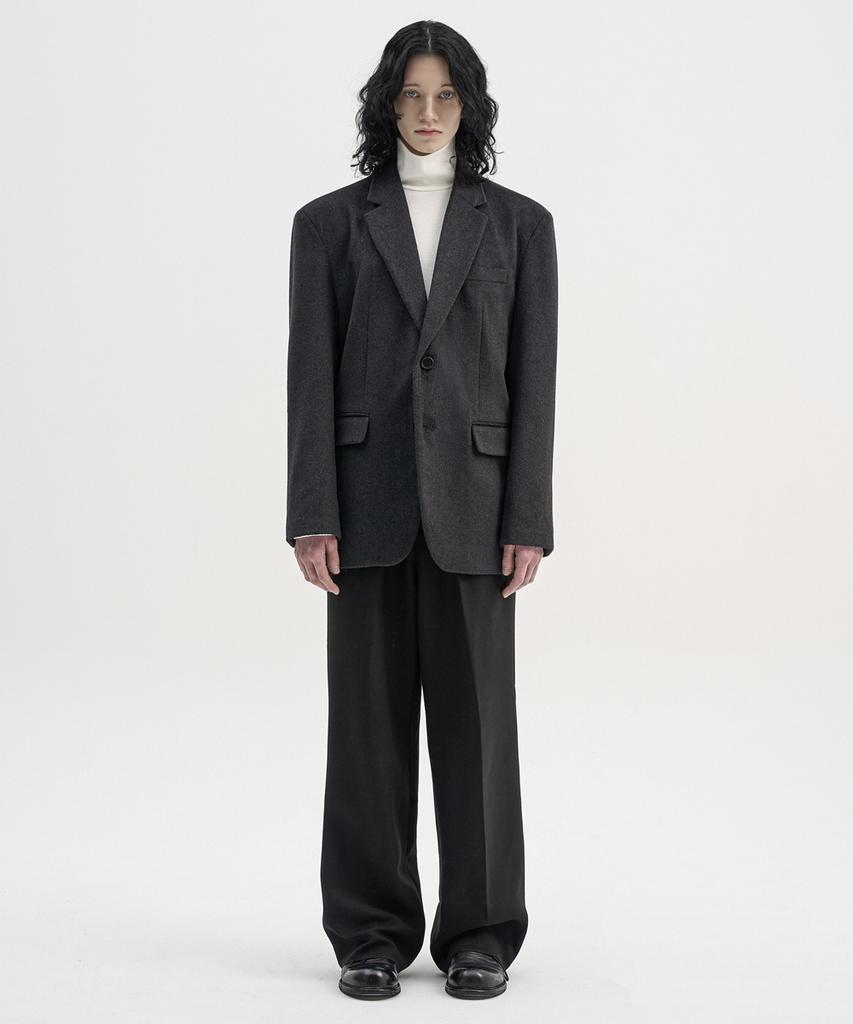 Trip Le Sens [F/W] Custom Wool Semi-Over Blazer_Charcoal