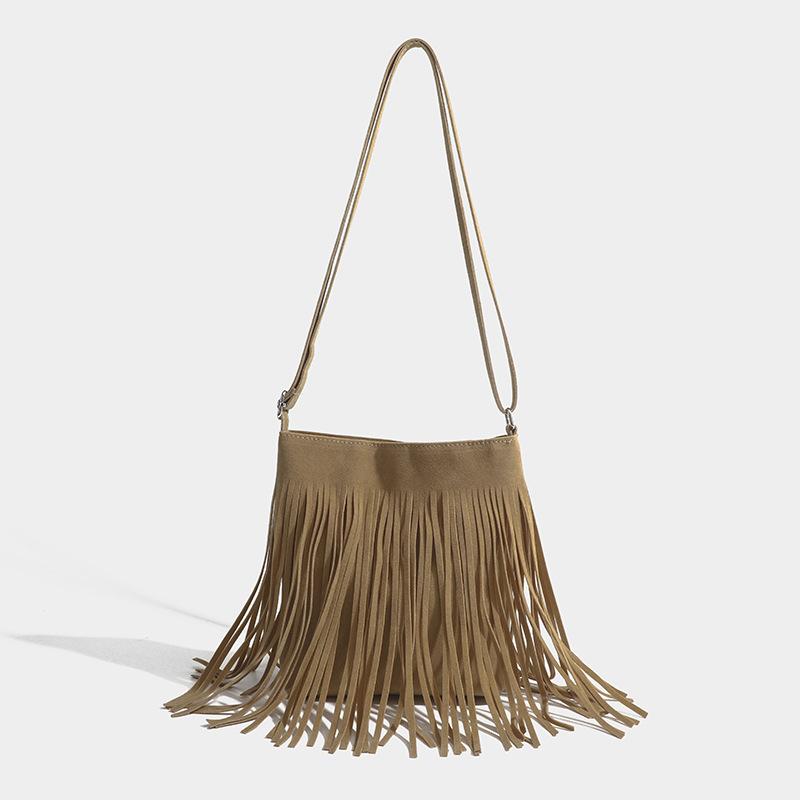 

Новая богемная сумка-седло с кисточками, классическая, модная, универсальная, в стиле ретро, тайская, крутая, острая, сумка-мессенджер абрикосовый