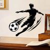 Silhouette Soccer Player Wall Decal for Living Room School Sports Event Theme Removable Vinyl Art Sticker Home Decoration