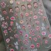 5D Gold Stamping Butterfly Vintage Border Nail Art Stickers Hearts Stars Moon Shiny Metal Elegant Self Adhesive Manicure Decal