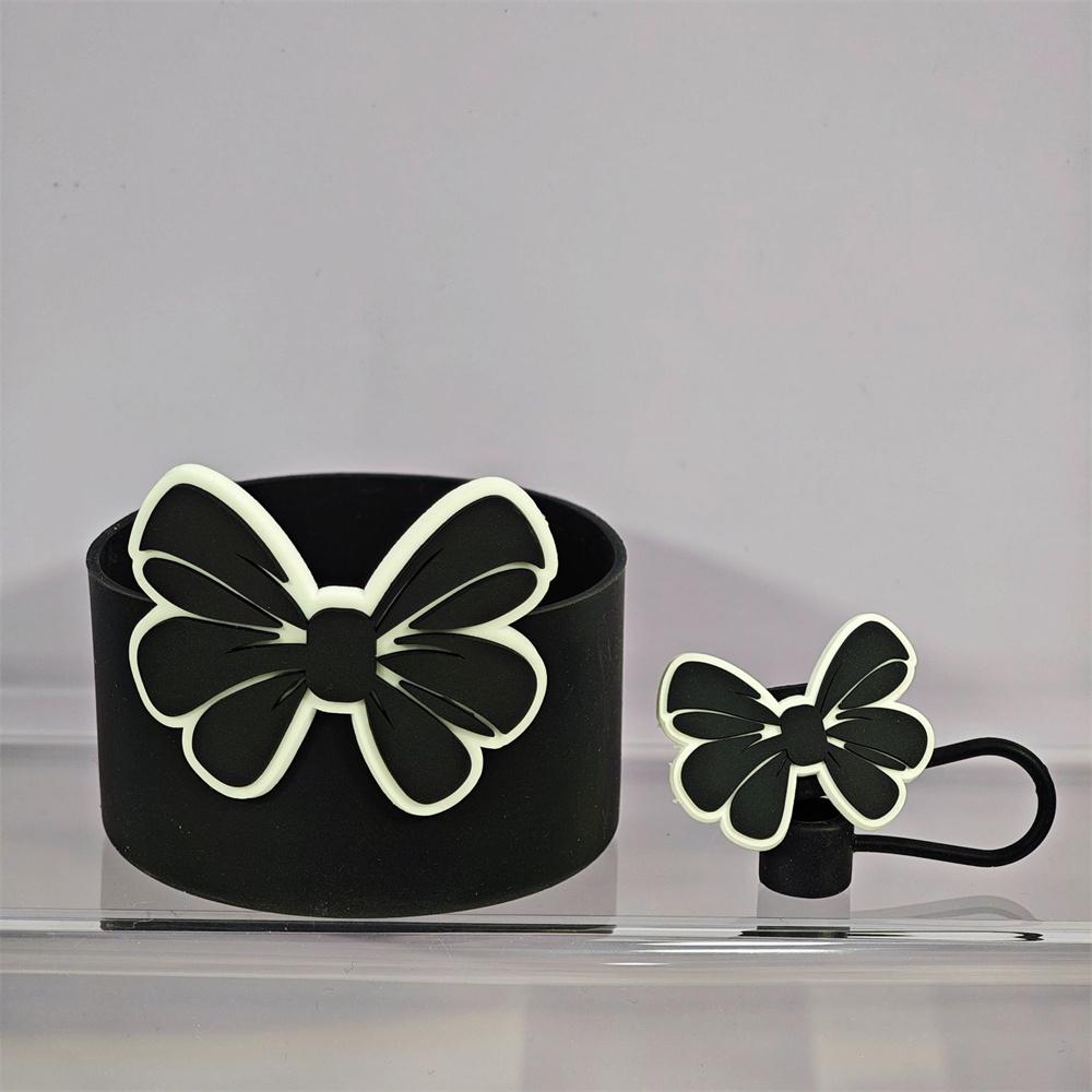 Cute Bow Silicone Boot Bottom Sleeve Cover for Stanley 30/40 OZ Tumbler Cup Protection Case Straw Covers Cap For Stanley Cup