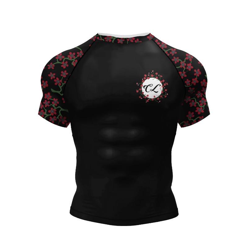 Persönliches beliebtes Design Sublimation Kurzarm Schwarz No Gi BJJ Jiu Jitsu Rashguard Kampf BJJ Mma Rash Guard Shirts für Männer