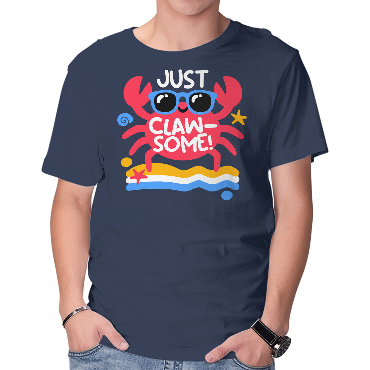 Unisex Crew Neck T-Shirt Just Clawsome Graphic Short Sleeve Casual Tee XL