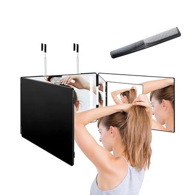 Maquilhagem de visualização ampla ajustável ajustável estável para espelho HD permite que você veja a parte de trás vem com um pente Espelho triplo, 360°