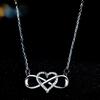 Infinity Heart Necklace for Women Cubic Zirconia Love Heart Pendant Necklace Romantic Birthday Gifts for Girlfriend Wife