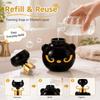 1-10PCS Cat Paw Print Foaming Soap Dispenser Refillable Black Kitten Hand Wash Bottle for Bathroom Countertop Halloween Decor
