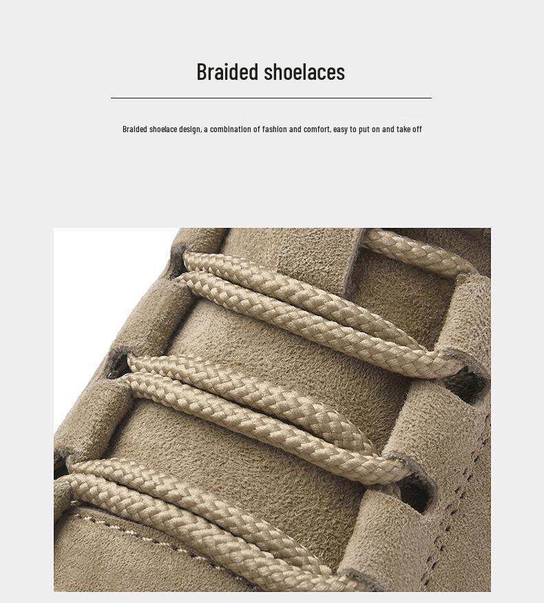 Men's Trendy British Casual Leather Sports Board Shoes, Retro Workwear Style