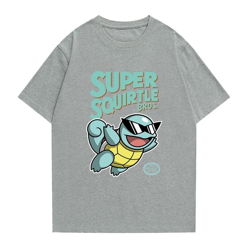 Sommer Anime Muster Reine Baumwolle Kurzarm T-Shirt Pok É Mon Jenny Schildkröte Trend Locker Passend Paar Student Druck Oberteil