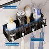 No-Punch Wall-Mounted Toothbrush and Cup Holder for Bathroom