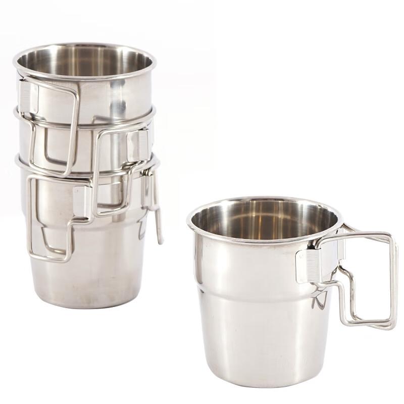 

CLS Outdoor Stainless Steel Foldable Handle Cup Set Set of 4