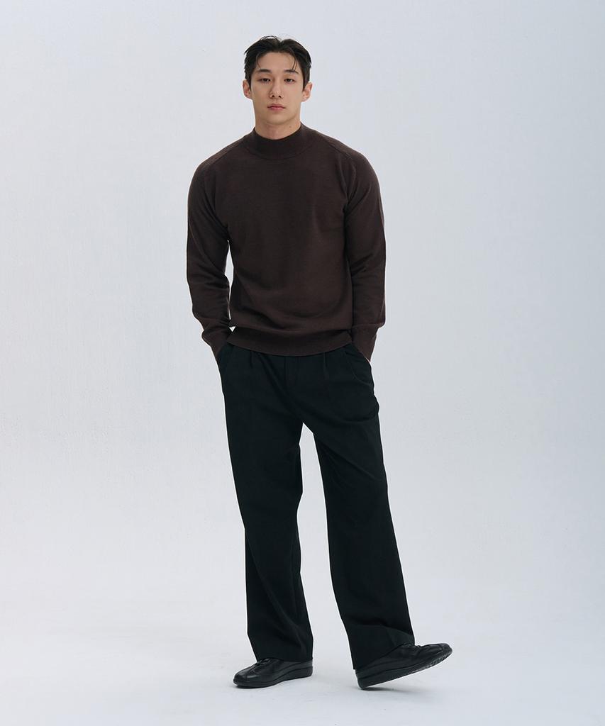NINEZ Soft Mock Neck Muscle Knit (2 Colors)
