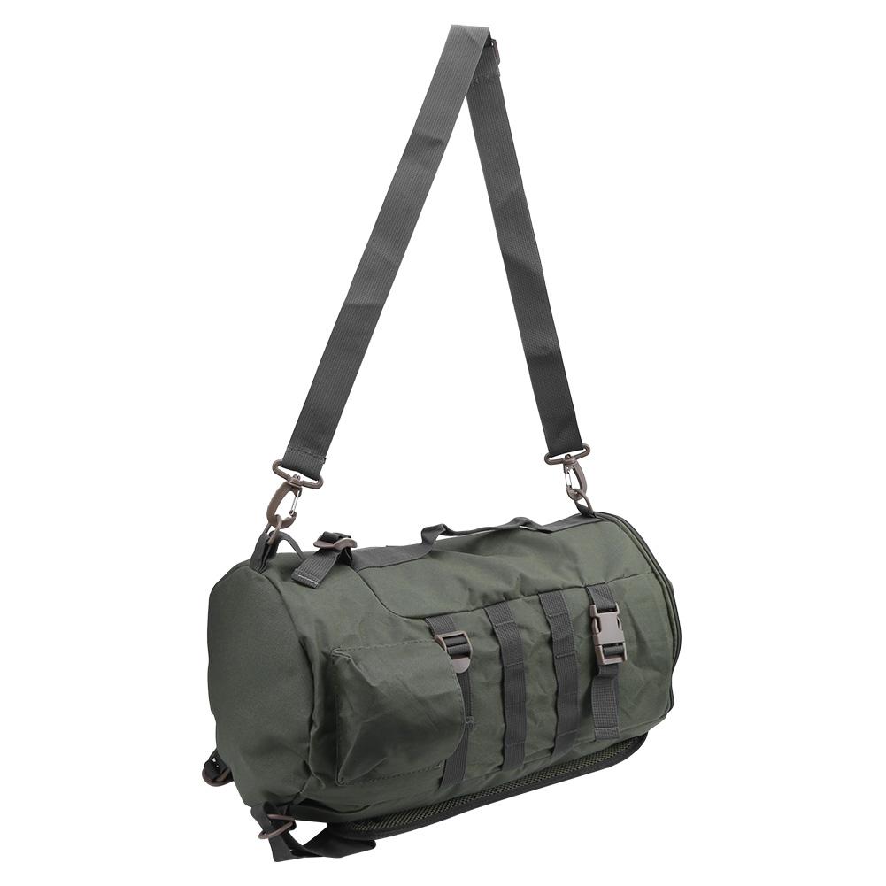 Cylinder Fishing Tackle Backpack Shoulder Bag Fishing Rod Outdoor Satchel DurableGreen