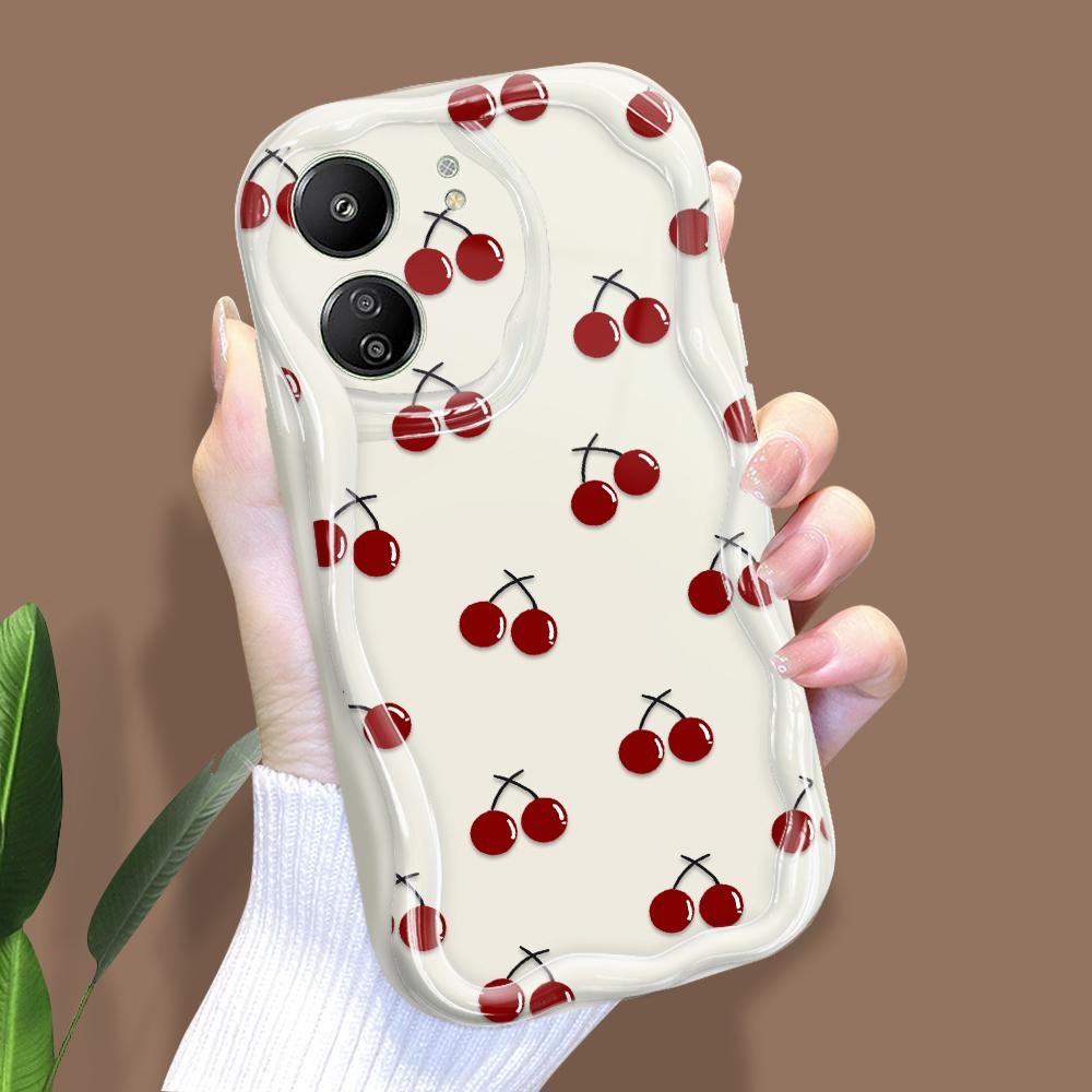 Niedliches Cartoon-Muster Creme Textur Gehäuse Wellenförmiger Rand Weiche Silikonhülle Handyhülle für Xiaomi Redmi