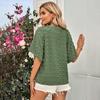 Top Pullover Casual da Donna a Manica Corta con Scollo a V e Vestibilità Ampia, Blusa Monocromatica, Camicia a Mezza Manica, Primavera Estate S-XL