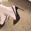 Fashion Metal Pointed Toe Leopard Print Pumps 2025 Summer New Style Stilettos Heel Slingback Back Strap Sandals Sexy Party Dress Shoes