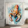 3D Printed Waterproof Shower Curtain featuring a Vibrant Lobster Design for Bathroom Decorations Perfect Gift Idea